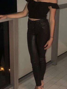 Rag and Bone mid rise ankle lace up leather pant size 26